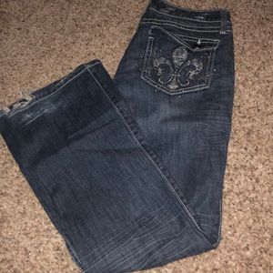 Rock 47, ultra low rise, bootcut jeans .